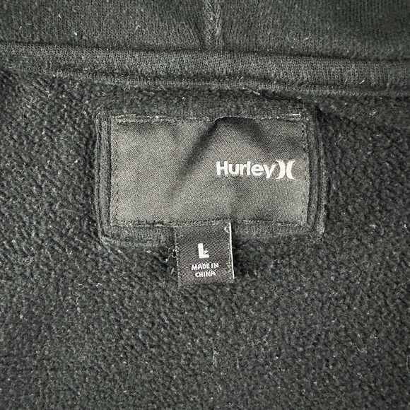 Hurley Hoodie Mens Large Black Rainbow Full Zip Hooded Skate Surf Logo Pockets - Picture 12 of 13
